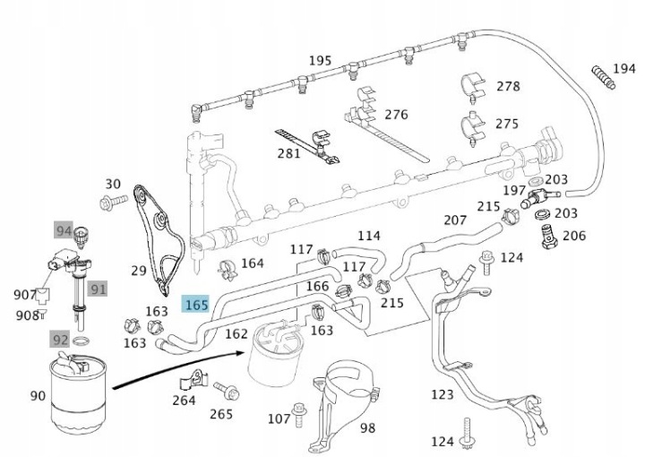 MERCEDES-BENZ OE A2118800159 CÂBLE OUVERTURE COUVERCLES MOTEUR