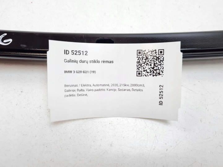 2020 BMW 3 G20 G21 CHÂSSIS VITRES PORTES ARRIÈRE 7465142