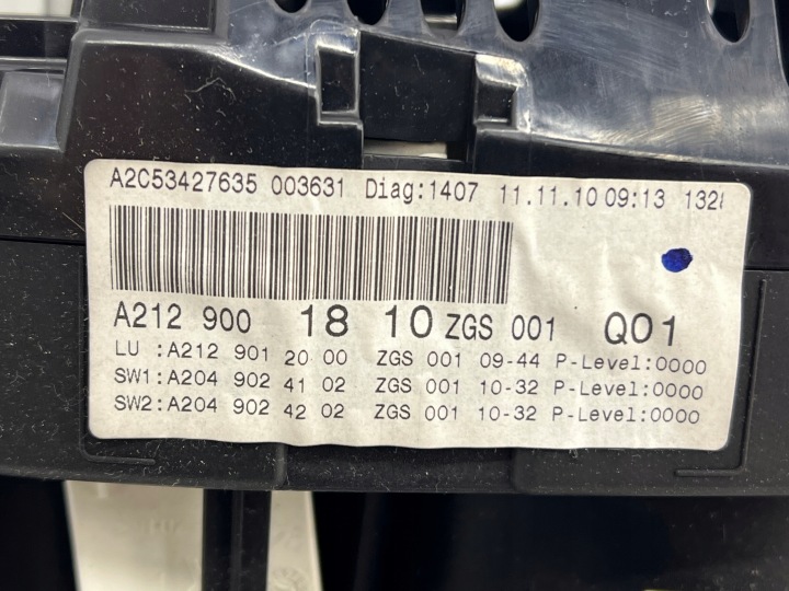 COMPTEUR TABLEAU DE BORD A2129001810 MERCEDES W212 CDI EUROPE