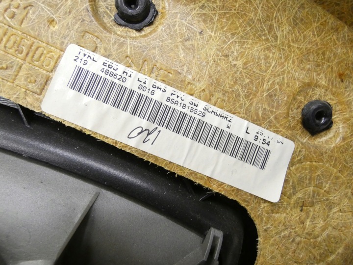 BMW E65 COLLECTEUR PORTES GAUCHE ARRIÈRE NOIRE CUIR GAUCHE ARRIÈRE
