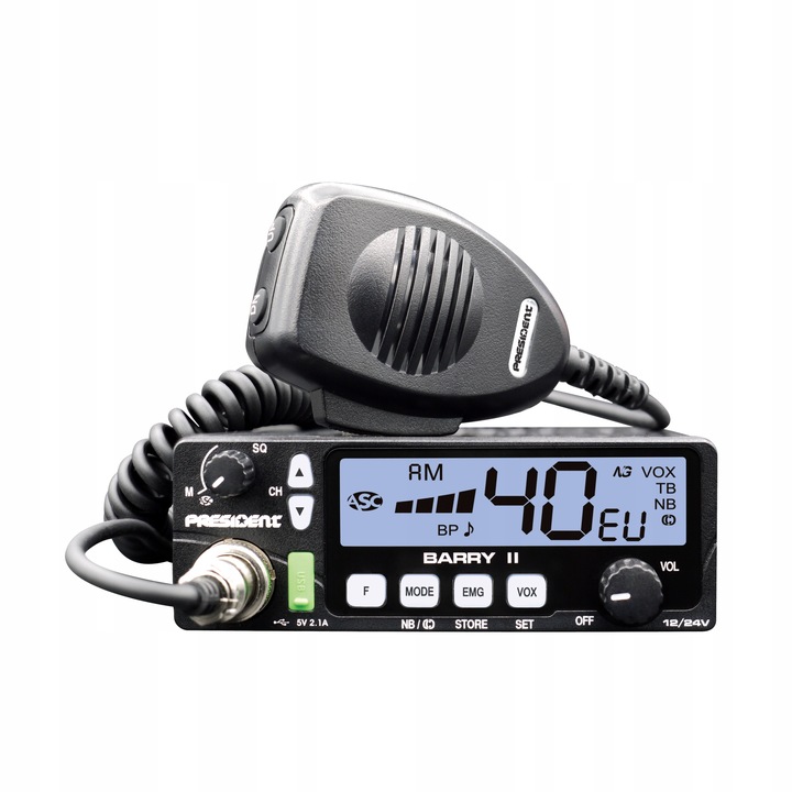 CB RADIO PRESIDENT BARRY 2 II 12/24V NIEWIELKA SKUTECZNA ANTENA MAGNES A3K 