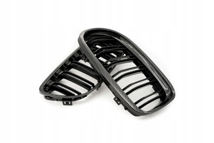 GRILLE GRILLES DOUBLE MOULURE COULEUR CARBONE BMW 3 E90 RESTYLAGE 51137157275