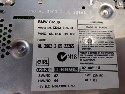 BMW E39 LECTEUR DE CARTE DISQUES 6919066