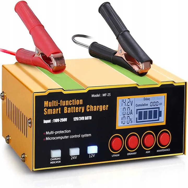 AUTOMATIQUE INTELLIGENT CHARGEUR CHARGEUR BATTERIE LCD 24V 12V 12A