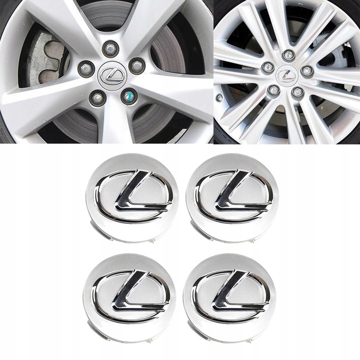 4 PIEZAS DEKLE TAPACUBOS TAPAS CIEGAS DISCOS KAPSLE LEXUS 62MM 