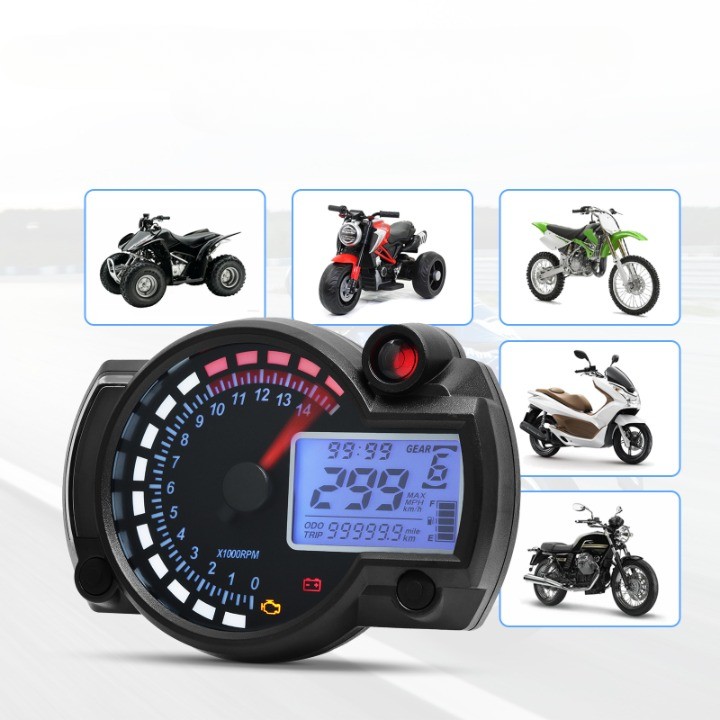 MOTOCICLETA QUAD CUENTAKILOMETROS DIGITAL UNIVERSAL DIGITAL CUENTAKILOMETROS LCD DIODO LUMINOSO LED SCOOTER 