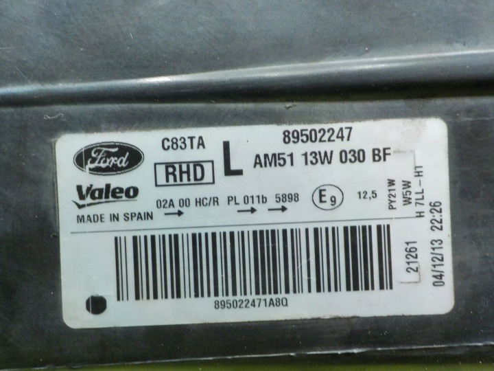 GRAND C-MAX MK2 II 2.2 TDCI 14R 5D PHARE GAUCHE AVANT AM5113W030BF 89502247