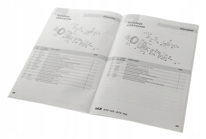 LIBRO MANTENIMIENTO KATALOG PIEZAS DE REPUESTO MZ ETZ 150 