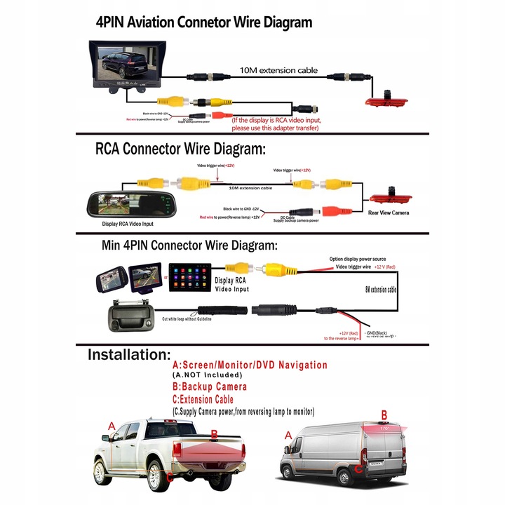 REVERSING CAMERA PARA GASOLINA SPRINTER PARA VW CRAFTER 