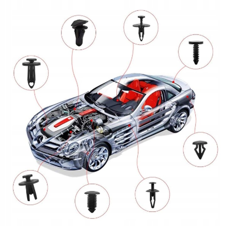 JUEGO PASADORES KLIPSY ESPÁRRAGOS DE AUTOMÓVIL DO AUTO FORRO 445 EL + APRETADOR 