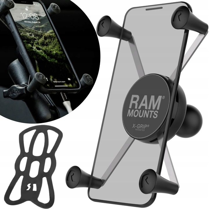 RAM MOUNT X-GRIP LAIKIKLIS MOTOCIKLINIS NA TELEFONAS Z RUTULYS B 1″ RAM-HOL-UN10BU nuotrauka 1