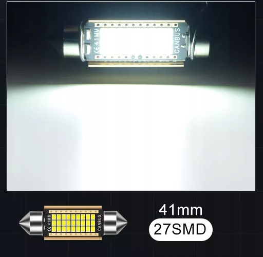 LEMPUTĖ VAMZDELIS LED 41MM 42MM C3W C5W XSTORM CANBUS nuotrauka 2