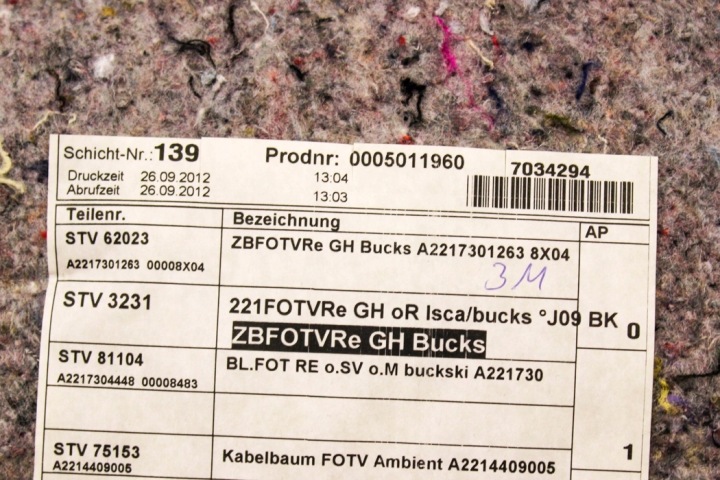 MERCEDES W221 POIGNÉE INTÉRIEURE DÉCOR DROIT ARRIÈRE