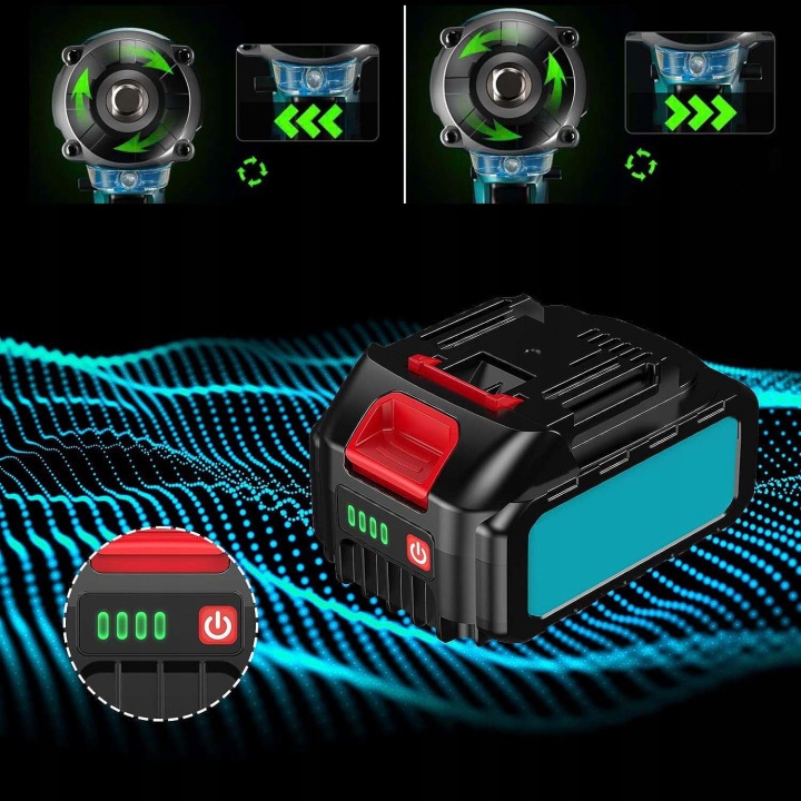 BEZSZCZOTKOWY CLÉ ÉLECTRIQUE 550 NM, BATTERIE LITOWA 21 V 4000 MAH