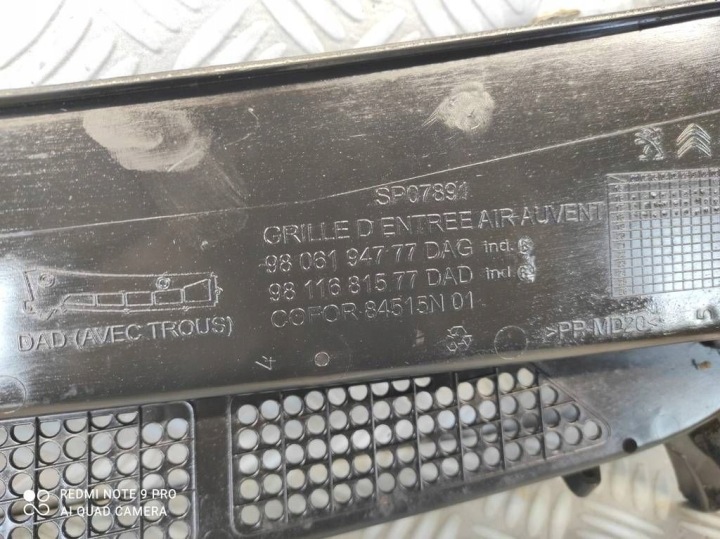 TOYOTA PROACE II FIAT SCUDO III DOUBLURE DE PASSAGE DE ROUE SUPÉRIEUR JEU 9806194777 9808467277