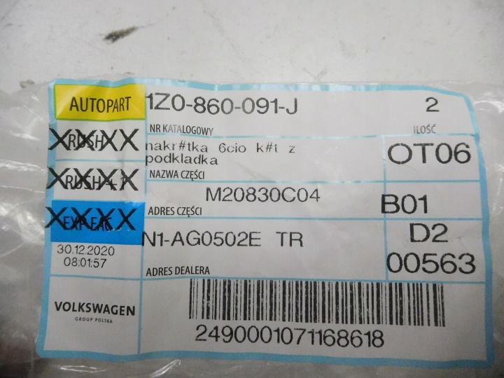 OE VAG ÉCROU SKODA OCTAVIA 04-