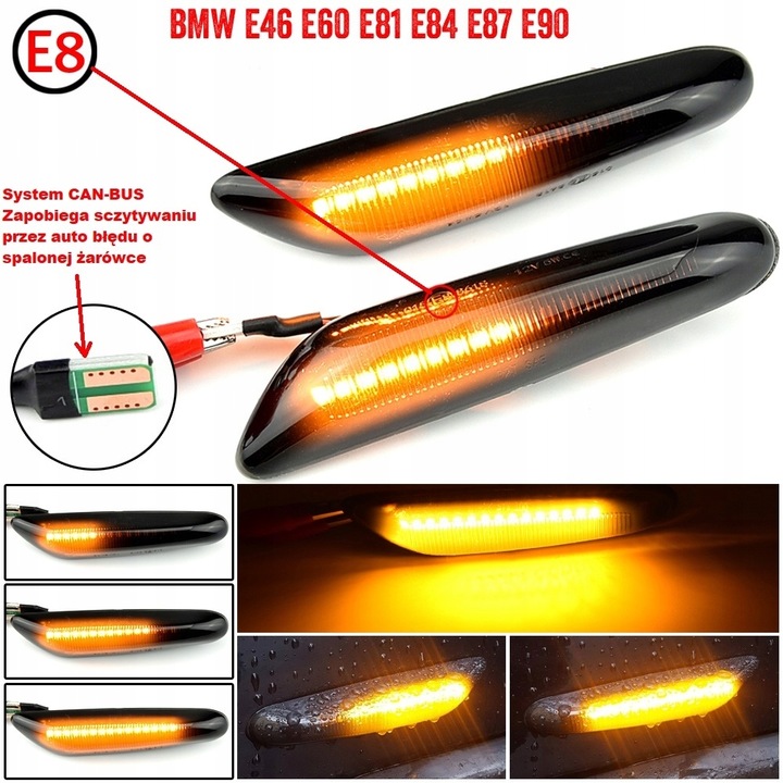 DINÁMICO LUCES DIRECCIONALES LADO DIODO LUMINOSO LED BMW E46 E60 E90 E87 DYMIONE FLOTANTE 