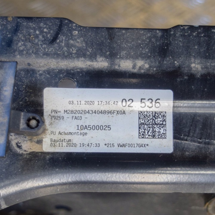 VOLKSWAGEN ID.3 2020 CHÂSSIS AUXILIAIRE ARRIÈRE