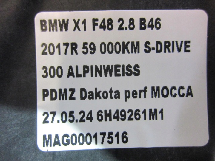 BMW X1 F48 B46 F45 F46 FILTRE AIR CHÂSSIS FILTRE 13717639749 7639749