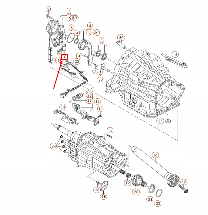0B5315105TA FIL SKRZ. VITESSE AUDI A4 08-