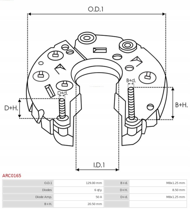AS-PL ARC0165 CHARGEUR ALTERNATEUR