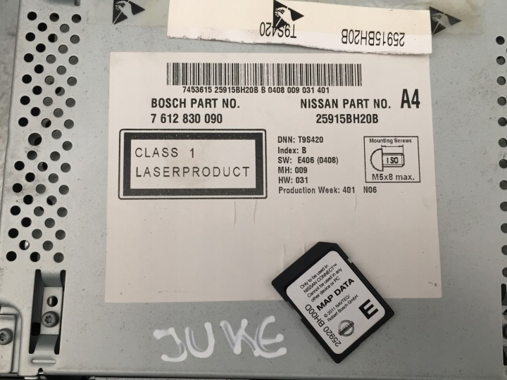 NISSAN JUKE I F15 AUTORADIO CD RADIO NAVIGATION 7612830090