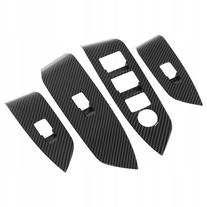 4 PCS PROTECTION PANNEAUX COMMANDE VITRES PORTES STYLE FIBRES CARBONE 2H