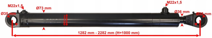 POLONAIS SERVOMOTEUR HYDRAULIQUE CJ2F 63X36 HAUTEUR D'ÉLÉVATION 1000 L=1282MM SKRAW-MET.