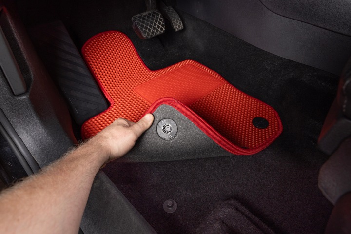 PEUGEOT 206 1998-2012 TAPIS DE SOL EVA SMART POCKET ROUGES