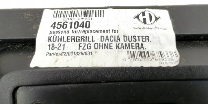 CALANDRE GRILLE RADIATEUR GRILLE VERS DACIA DUSTER 18-