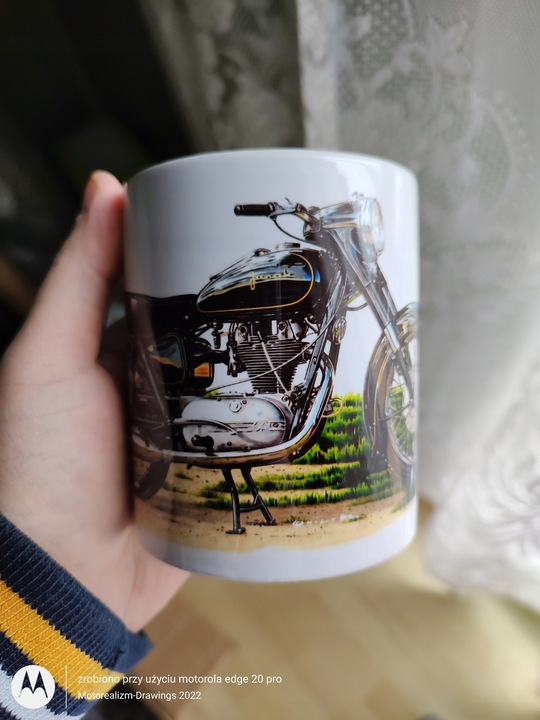 TAZA JUNAK M10 MOTOCICLETA PRL SÚPER GRAFIKA 