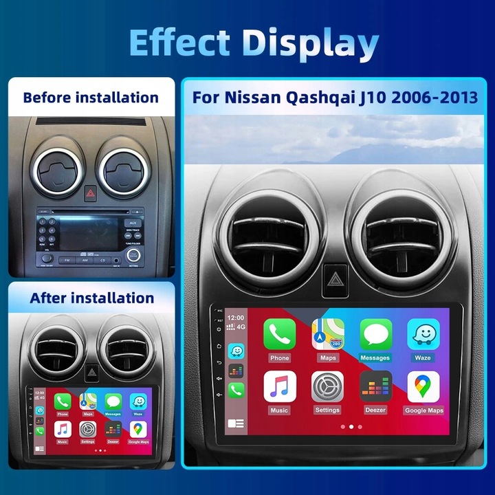 RADIO 2 DIN ANDROID NISSAN QASHQAI 1 J10 2008-2015 