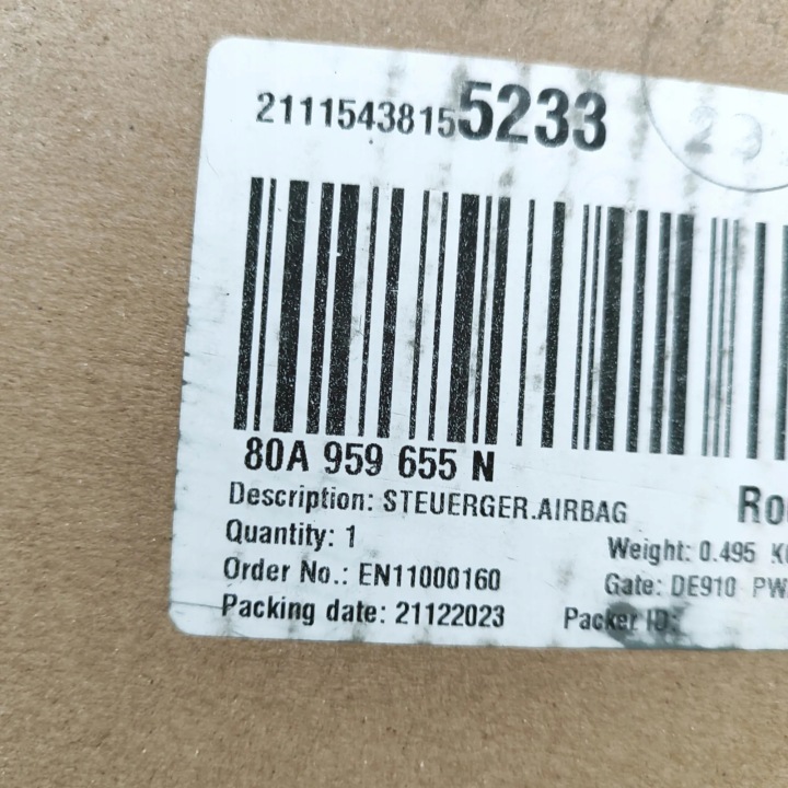 AUDI Q5 II 80A CAPTEUR COUSSINS D'AIR AIRBAG 80A959655N