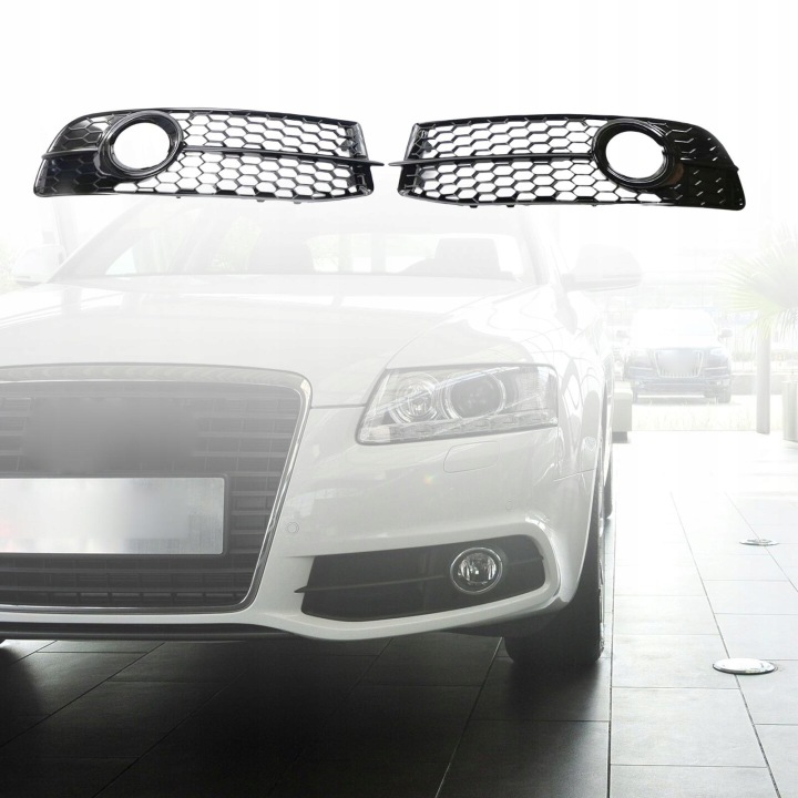 2 CV PARE-CHOCS AVANT FEUX PRZECIWMGIELNEGO VOITURES GRILLE PROTECTION PHARES 4F0807681Q VERS A6 C6 NOIR