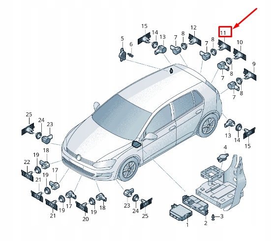 SEAT LEON 5F CENTER RIGHT PARKING SENSOR BRACKET 5F9919486F photo 1 - milautoparts-fr.ukrlive.com