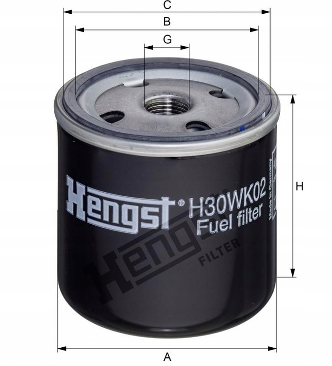 FILTRO COMBUSTIBLES HENGST FILTER H30WK02 