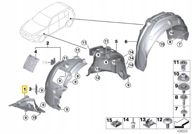 DÉFLECTEUR WARGI DROIT BMW F20 F21 51717241848 ORIGINAL