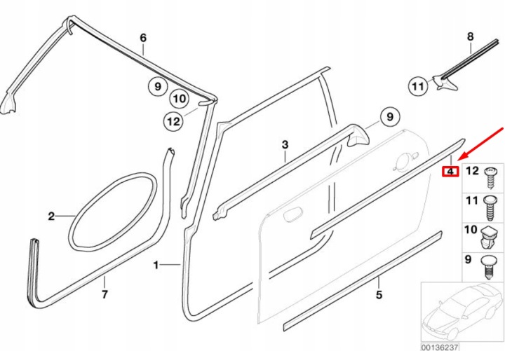 MINI COOPER R50 MOULURE EXTÉRIEUR INFÉRIEUR DROIT AVANT 51337071670