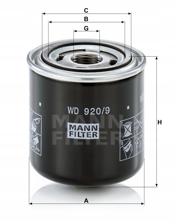 FILTRE HUILES MANN-FILTER WD 920/9 WD9209