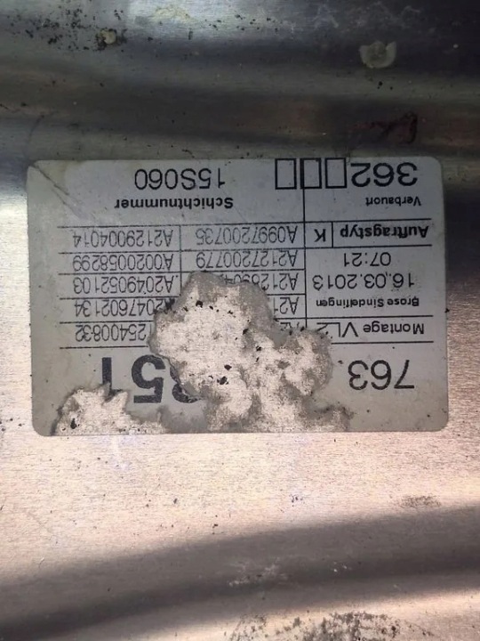 ÉLÉVATEUR VITRES ARRIÈRE DROITS PORTES MERCEDES-BENZ E (W212) 981692105 3.0L