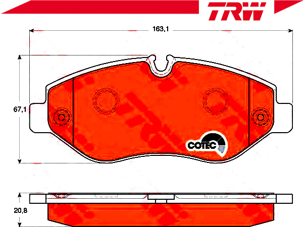 PADS BRAKE MERCEDES FRONT SPRINTER 06- TRW photo 3 - milautoparts-fr.ukrlive.com