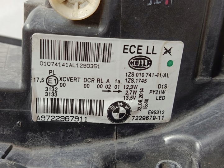 PROJECTEUR PHARE GAUCHE AVANT BMW 1 F20 F21 BI-XENON ORIGINAL 7229679-11