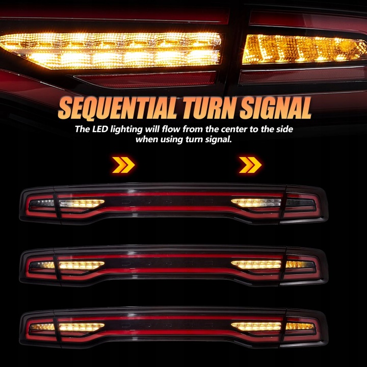 FEUX ARRIÈRE JEU COMPLET LED NEON TUNING 14-24LOOK DODGE CHARGER LIFT 2011-2015