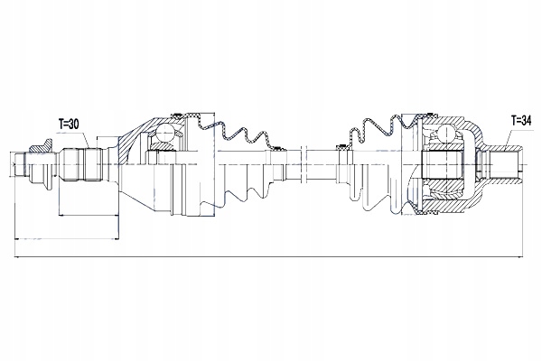 NTY DEMI-ARBRE MENÉE OPEL INSIGNIA 1.6T 09- DROITE MTM