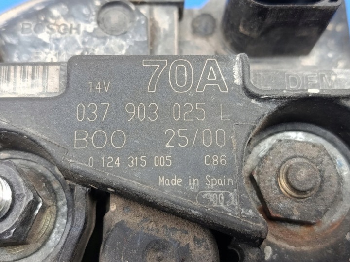 VW POLO III 6K 1.4 8V ALTERNATEUR 037903025L BOSCH 0124315005 70A TEST