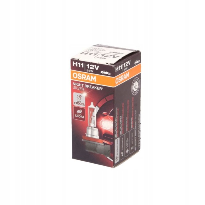 AMPOULE H11 55W 12V NIGHT BREAKER SILVER +100%