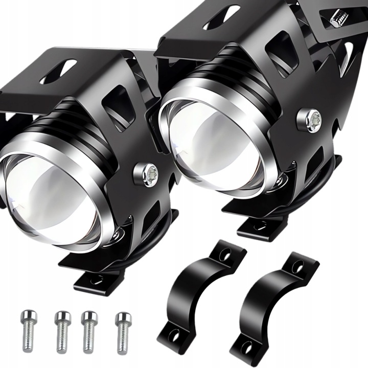 HALOGÈNES LED MOTOCYCLETTE 3000LM LENTILLE FEUX ANTIBROUILLARD COMMUTATEUR