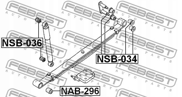 BUSHING SPRINGS NAB-296 FEBEST NISSAN NAVARA (D22) photo 3 - milautoparts-fr.ukrlive.com