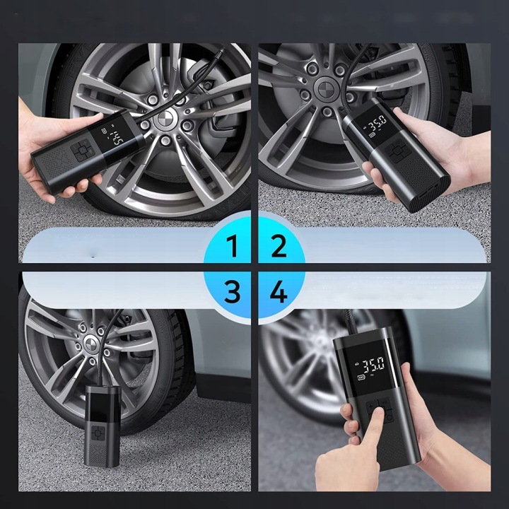 COMPRESSEUR AUTOMOBILE POMPE POUR VÉLO LCD 150PSI AKUMULATOROWY POWERBANK