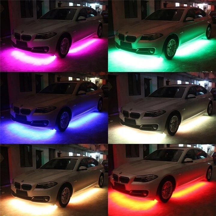 NEONY SOUS VOITURE LED 2X60CM 2X90CM ÉCLAIRAGE CHÂSSIS BAGUETTES RGB TÉLÉCOMMANDE